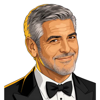 George Clooney, illustrated