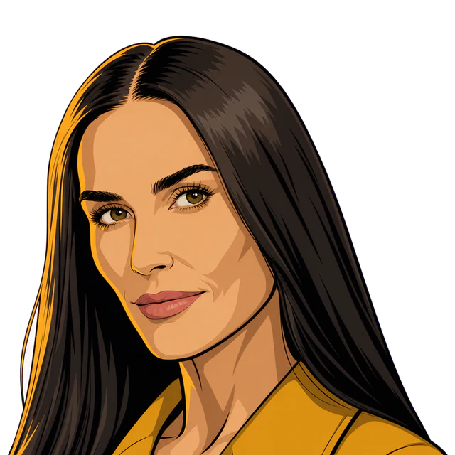 Demi Moore, illustrated