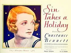 Sin Takes a Holiday poster