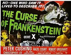 The Curse of Frankenstein poster